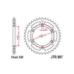 JTA897 Aluminium színes hátsó lánckerék