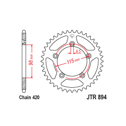 JTA894 Aluminium színes hátsó lánckerék