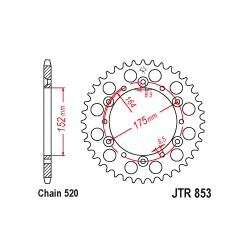 JTA853 Aluminium színes hátsó lánckerék