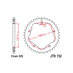 JTA752 Aluminium színes Hátsó lánckerék