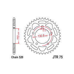 JTA75 Aluminium színes Hátsó lánckerék