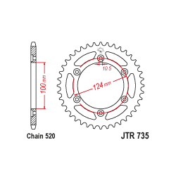 JTA735 Aluminium színes hátsó lánckerék