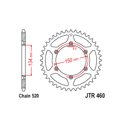 JTA460 Aluminium színes hátsó lánckerék