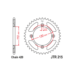 JTA215 Aluminium színes hátsó lánckerék