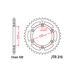 JTA210 Aluminium színes hátsó lánckerék