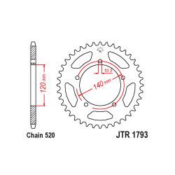 JTA1793 Aluminium színes hátsó lánckerék