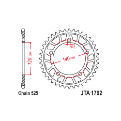 JTA1792 Aluminium színes hátsó lánckerék