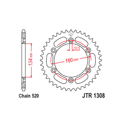 JTA1308 Aluminium színes hátsó lánckerék