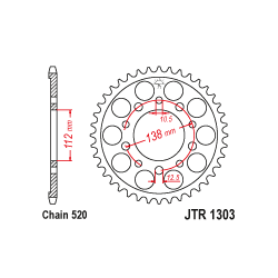 JTA1303 Aluminium színes hátsó lánckerék