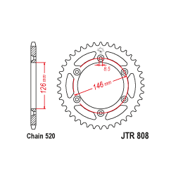 JTX808 Hibrid színes hátsó lánckerék