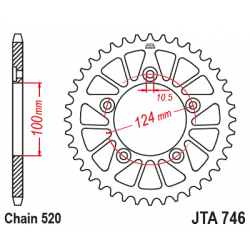 JTA746 Aluminium színes hátsó lánckerék