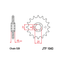 JTF1043 első lánckerék