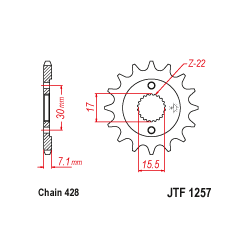JTF1257 első lánckerék