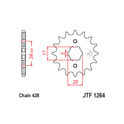 JTF1264 első lánckerék