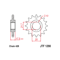 JTF1298 első lánckerék