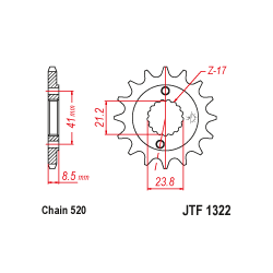 JTF1322 első lánckerék