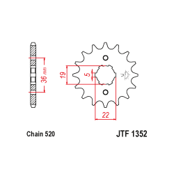 JTF1352 első lánckerék