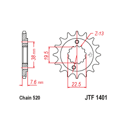 JTF1401 első lánckerék