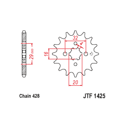 JTF1425 első lánckerék