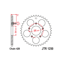 JTR1250 Hátsó lánckerék