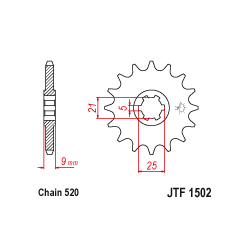 JTF1502 első lánckerék