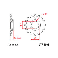 JTF1503 első lánckerék