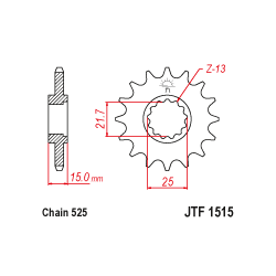 JTF1515 első lánckerék