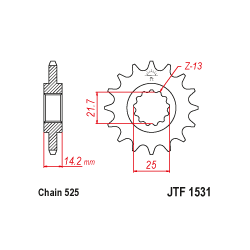 JTF1531 első lánckerék