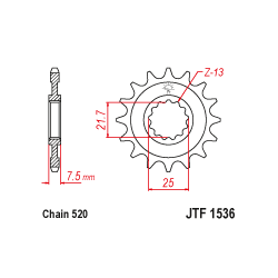 JTF1536 első lánckerék