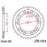 JTR1314 Hátsó lánckerék