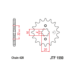 JTF1550 első lánckerék