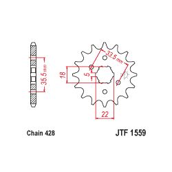 JTF1559 első lánckerék