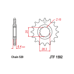 JTF1592 első lánckerék