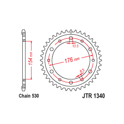 JTR1340 Hátsaó lánckerék