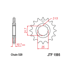 JTF1595 első lánckerék