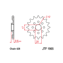 JTF1905 első lánckerék