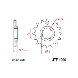 JTF1906 első lánckerék