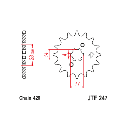 JTF247 első lánckerék