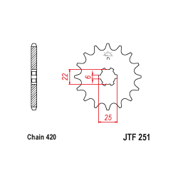 JTF251 első lánckerék