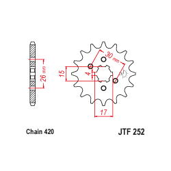 JTF252 első lánckerék