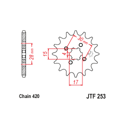 JTF253 első lánckerék