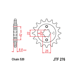 JTF276 első lánckerék