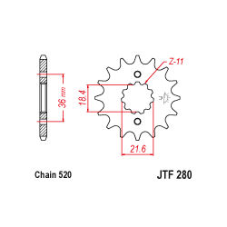 JTF280 első lánckerék