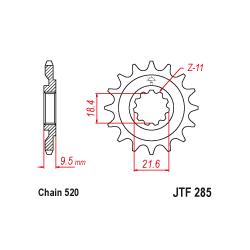 JTF285 első lánckerék