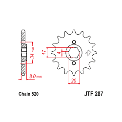 JTF287 első lánckerék