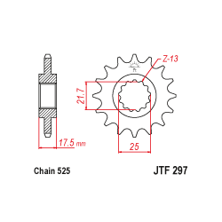 JTF297 első lánckerék