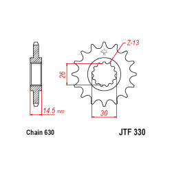 JTF330 első lánckerék