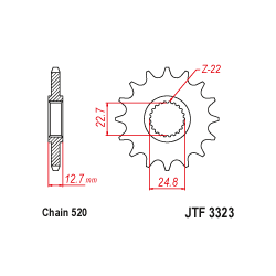 JTF3323 első lánckerék