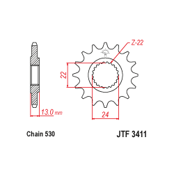 JTF3411 első lánckerék