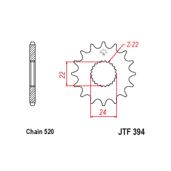 JTF394 első lánckerék